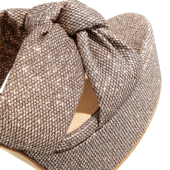 Michael Kors Gold Brown Sandals Platform  Ankke Strap New Sz 10 - Picture 3 of 15